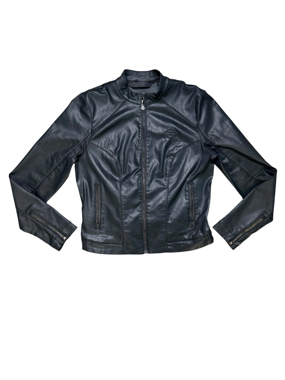 Harley-Davidson Winged Back Coated Jacket Black Women’s M 98402-19VW - Picture 2 of 14